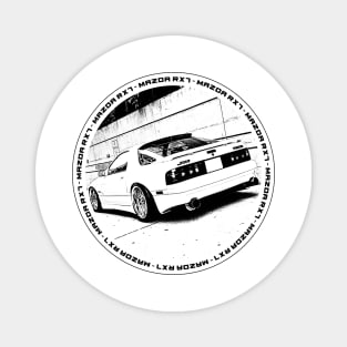 MAZDA RX-7 FC Black 'N White 4 Magnet